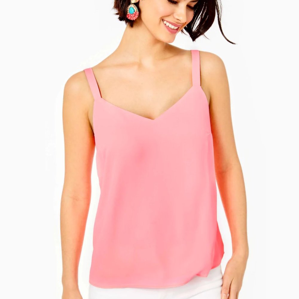 Lilly Pulitzer Nadia Cami Lillys Coral Pink Medium NWT